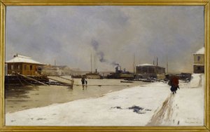 Le bas port du pont de Tolbiac pendant l