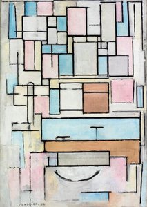 Composition avec des plans de couleur : Façade - Piet Mondrian