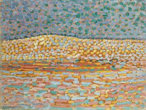 Étude de dune pointilliste, crête à gauche - Piet Mondrian