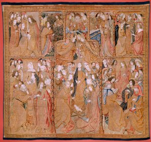 Triomphes de la Mère ou Paños de Oro. La naissance du Christ (troisième tapisserie de la série)