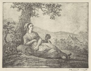 Femme reposant près d