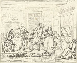 Scène de théâtre de Jacob Simonsz de Rijk - Pieter Bartholomeusz. Barbiers