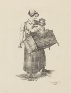Femme avec orgue et enfant