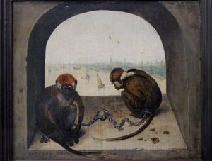 Deux singes enchaînés