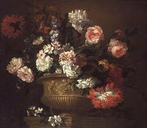Nature morte de fleurs dans une urne