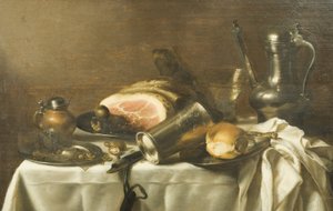 Nature morte avec un jambon - Pieter Claesz