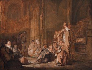 Scène de salle de garde dans une église