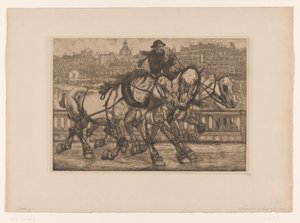Chevaux sur le Pont Sully à Paris