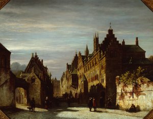 Une rue hollandaise avec des soldats - Pieter Gerard Vertin
