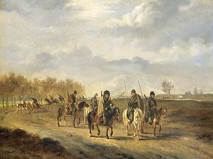 Cosaques sur une route de campagne près de Bergen en Hollande du Nord, 1813