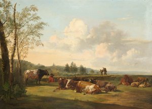 Paysage avec du bétail