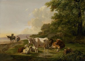 Paysage avec du bétail