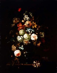 Nature morte avec des fleurs dans un vase en verre - Pieter Hardime