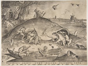 Les gros poissons mangent les petits poissons, 1557 - Pieter Heyden van der