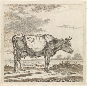 Paysage avec une vache au bord de l