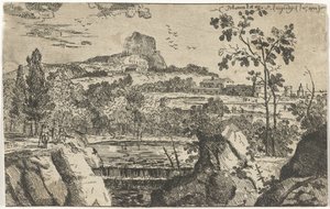 Paysage montagneux avec cascade - Pieter Langendijk (I)