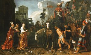 Jephthé accueilli à son retour du champ de bataille par sa fille