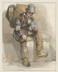 Colporteur assis