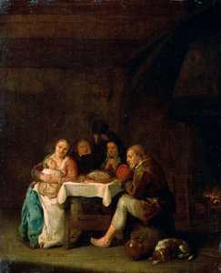 La prière avant le dîner, XVIIe siècle