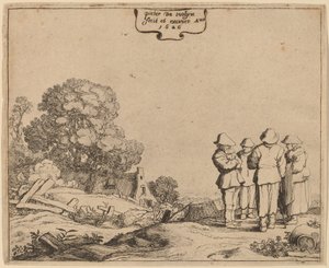 Trois paysans et une femme - Pieter Molijn
