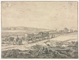 Août : Paysage avec chariots