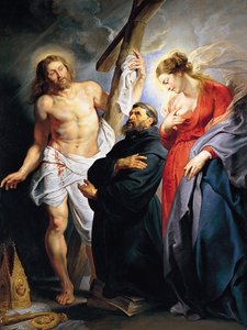 Saint Augustin entre le Christ et la Vierge
