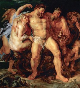 Hercule ivre, conduit par une nymphe et un satyre, vers 1614