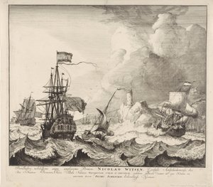 Navires en tempête - Pieter Schenk (I)