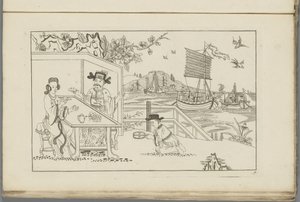 Paysage avec un homme et une femme buvant du thé - Pieter Schenk (II)