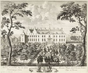 Arrivée de Guillaume III au pavillon de chasse, Hof te Dieren, 1691