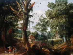Paysage boisé avec figures - Pieter Stalpaert