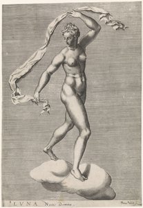 Diane en tant que Luna sur un nuage (Luna Noctis Domina, Les sept planètes) - Pieter Valck