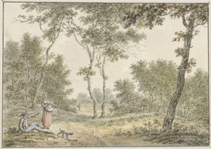 Paysage forestier avec quelques figures - Pieter de Goeje
