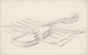 Nature morte avec violon, archet et partition - Pieter de Goeje