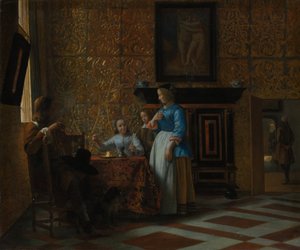 Temps libre dans un cadre élégant, vers 1663-65 - Pieter de Hooch