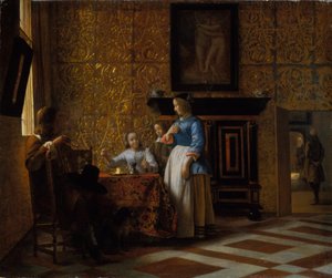 Temps libre dans un cadre élégant, vers 1663-65 - Pieter de Hooch