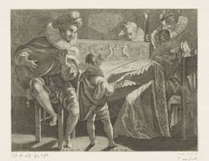 Groupe de musiciens à la lumière de la torche, vers 1600 - Pieter de Jode (I)