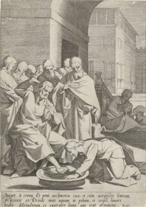 Lavement des pieds Passion du Christ Passionis et resurrectionis - Pieter de Jode (I)