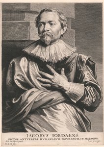 Jacobus Jordaens, Pictor Antuerpiæ, Humanarum Figurarum, in Majoribus - Pieter de Jode