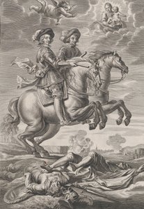 Planche 10 : Le roi de Hongrie et Ferdinand à cheval, de 