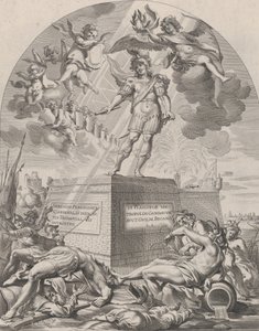Planche 1 : Ferdinand en Mars, debout sur un piédestal, de 