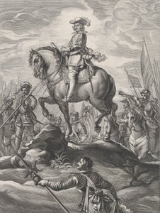 Ferdinand à cheval traversant les Alpes, de Guillielmus Becanus - Pieter de Jode II