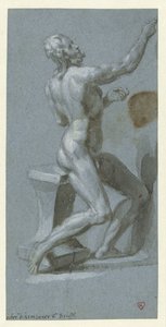 Homme nu assis, vers la droite