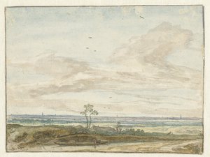 Paysage vaste avec un chemin le long d