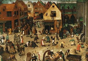 Combat entre le carnaval et le carême ... (huile sur bois de chêne)
