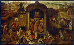 Le Christ chassant les marchands du Temple - Pieter Bruegel the Elder