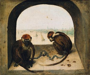 Deux singes enchaînés - Pieter Bruegel the Elder