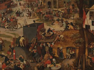 Fête de village, avec une représentation théâtrale et une procession en l