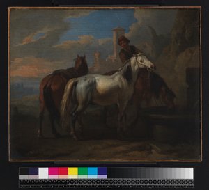 Chevaux buvant à une fontaine, avant 1720