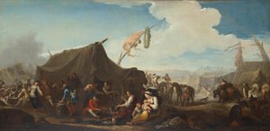 Vie de camp avec tente de maréchal-ferrant - Pieter van Bloemen
